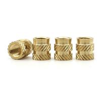 AYYSSM Écrous moletés en Laiton for Inserts Thermiques, 10/15/20/40/50/100 pièces, Filetage M1 M1.2 M1.4 M2 M2.5 M3 M4 M5 M6 M8, en cuivre, for pièces encastrées(Length 8mm,M2.5x4mm (50pcs))
