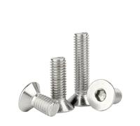 AYYSSM M3 M4 M5 M6 M8 M10 304 Stainless Steel Hexagon Hex Socket Countersunk Screw Flat Head Screw Allen Bolts DIN7991(10mm,M5 (10pcs))
