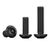 AYYSSM Vis à tête bombée à Six pans Creux Noires for Meubles, boulons hexagonaux à tête bombée M2-M12(6mm,M2.5 (50Pcs))