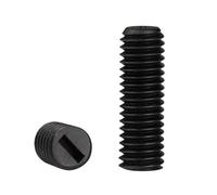 AYYSSM Vis à tête Fendue en Nylon Noir M3 M4 M5 M6 M8, Isolation Plastique, Pointe Plate, Boulon sans tête, vis sans tête(8mm,M6-50pcs)