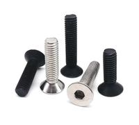AYYSSM Vis à tête fraisée Plate à Six pans Creux M2 M2.5 M3 M4 M5 M6 M8 en Acier Inoxydable 304 A2 Noir(Grade 10.9 Steel,50pcs M2x20mm)
