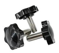 AYYSSM Vis à tête moletée en bakélite Noire en Forme d'étoile, M4, M5, M6, M8, M10, M12, 1 à 10 pièces(10mm,M6 (Head 32mm) 3Pcs)