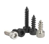 AYYSSM Vis autotaraudeuse à tête cylindrique hexagonale M2 M3 M3.5 M4 M5 M6, Grade 8.8, tête Allen Noire/Nickel-Zinc for Meubles, vis à Bois(Black Zinc,M4X40mm(20PCS))