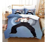 AYZOFCNDK Bruce Lee Ensemble Literie 3 Pièces en Microfibre Kung-fu Chinois Parure De Lit pour 2 Personnes avec Housse De Couette Et Taies d'oreiller Motifs 3D Impressionnants Double（200x200cm）