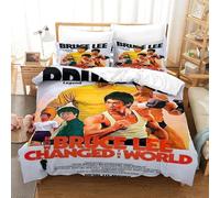 AYZOFCNDK Bruce Lee Housse De Couette 3D Impressionnante en Microfibre Kung-fu Chinois pour Une Literie De Luxe,Le pour Surprendre Vos Proches Double（200x200cm）