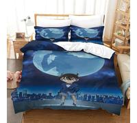 AYZOFCNDK Detective Conan Housse De Couette pour Adultes Et Enfants Housses De Couettes 3D Imprimé Parure De Lit Microfibr avec Taies E avec Fermeture À Glissière 3 Pièces Single（140x200cm）