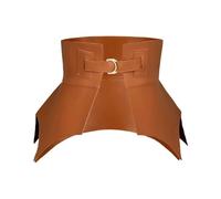 Ayztantine Cummerbund Ajustable Jupe Vintage Noire et Marron, Manteau, Ceinture Classique en Cuir, Corset élastique, Punk, Larges Ceintures Extensibles(Brown)