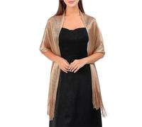 Ayztantine Etole Femme Chic Mariage Robes élégantes châles Femme doré argenté Fil Glands mariée Demoiselle d'honneur fête Mariage tempérament Accessoires écharpe(Gold)