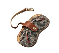 Ayztantine Etui a lunettes 1PC PU Leather Glasses Bag Sunglasses Pouch Protector Case with Hanging Buckle for Storage Korean Clip(Black)
