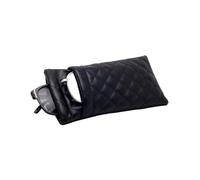 Ayztantine Etui a lunettes 1Piece Soft PU Double Glasses Case Portable Squeeze Top Leather Minimalist Argyle Anti-Scratch Storage Bag(KB435-Pink)