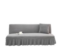 Ayztantine Housse de Canapé sans Bras Armless Sofa Bed Cover Stretch Slipcover Universal Fit Easy Install Protector with Skirt Home Decor(Grey,M Size 155-180cm)