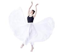 Ayztantine Jupe de Danse en Mousseline Jupe de Ballet Longue for Femmes, Jupe de Danse en Mousseline de Soie, Tutu, Costumes de Danse de Ballet, Jupe Longue for Adultes(White 540 Degree,S)