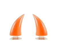 Ayztantine Lot de 2 Cornes de Diable universelles en Caoutchouc for Casque de Moto, Sport de Plein air, décoration de Casque d'angle Casque Corne de Casque de Moto(Orange)