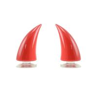 Ayztantine Lot de 2 Cornes de Diable universelles en Caoutchouc for Casque de Moto, Sport de Plein air, décoration de Casque d'angle Casque Corne de Casque de Moto(Red)
