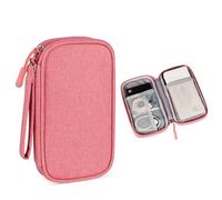 Ayztantine Lot de 2 Sacs Rangement for Accessoires numériques Portables Voyage, for câbles données Sac de Rangement Câble(Pink)