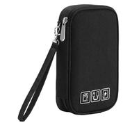 Ayztantine Lot de 2 Sacs Rangement numériques Portables à Fermeture éclair, étui Voyage for Accessoires et chargeurs Sac de Rangement Câble(Black)