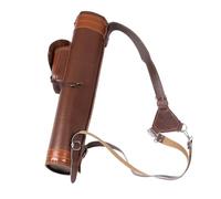 Ayztantine Porte-carquois pour tir à l'arc Tir à l'arc en Cuir épaule Dos carquois Sac Porte-flèche Grande Pochette Sangles Ceinture de Rangement for Le tir(Brown)