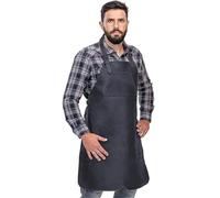 Ayztantine Tablier Cuisine Tablier imperméable en cuir PU avec tour de cou ajustable, idéal for le barbecue, la boucherie et cordonnerie, for travailler extérieur des poches(Color 12)