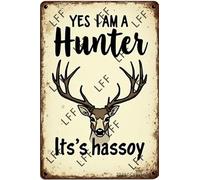 AYZYSMBM Plaque rétro en métal avec inscription « Beautiful Deer Yes I Am A Hunter It Isnt A Hobby Its A Passion Home Bar Shop » - Cadeau vintage - 20,3 x 30,5 cm