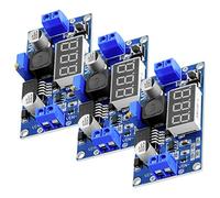 AZ-Delivery 3x LM2596S Buck Module Convertisseur Abaisseur DC-DC de 4-40V à 3.3-24V avec Affichage numérique à 3 Chiffres, incluant Un E-Book!