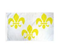 AZ FLAG - Drapeau 3 Fleur de Lys Blanc et Or - 150x90 cm - Drapeau Royaume De France - Royaliste 100% Polyester Avec Oeillets Métalliques Intégrés - Pavillon 110 g