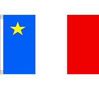 AZ FLAG - Drapeau Acadie - 150x90 cm - Drapeau Acadien - Canada 100% Polyester Avec Oeillets Métalliques Intégrés - Pavillon 110 g