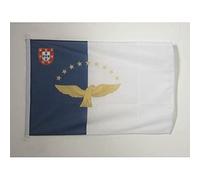 AZ FLAG - Drapeau Açores - 45x30 cm - Pavillon Nautique Portugais - Portugal Spécial Bateau Et Extérieur En Maille Bloquée Avec Anneaux Plastiques Intégrés - 30g