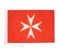 AZ FLAG Drapeau Activités de l’Ordre de Malte 45x30 cm Cordelettes | Usage intérieur et extérieur Drapeau décoratif maltais coutures doubles et bords renforcés polyester 100D