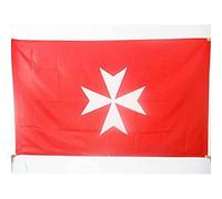 AZ FLAG - Drapeau Activités de l’Ordre de Malte - 90x60 cm - Drapeau Saint-Jean De Jérusalem 100% Polyester Avec Fourreau et Cordelette - Pavillon 50 g