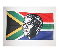 AZ FLAG - Drapeau Afrique du Sud avec Mandela - 150x90 cm - Drapeau Sud-Africain Avec Madiba 100% Polyester Avec Fourreau et cordelette - Pavillon 110 g