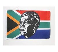 AZ FLAG Drapeau Afrique du Sud avec Mandela 45x30 cm Cordelettes