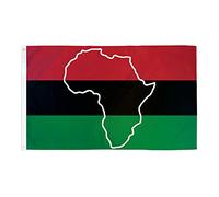 AZ FLAG - Drapeau Afro-américain avec carte - 150x90 cm - Drapeau Africain - Afrique 100% Polyester Avec Oeillets Métalliques Intégrés - Pavillon 110 g