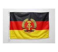 AZ FLAG - Drapeau Allemagne de l'Est - 45x30 cm - Pavillon Nautique Allemand - Rda Spécial Bateau Et Extérieur En Maille Bloquée Avec Anneaux Plastiques Intégrés - 30g