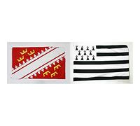 AZ FLAG Drapeau Alsace 150x90cm - Drapeau alsacien - Province d'Alsace 90 x 150 cm Polyester léger & Drapeau Bretagne 150x90cm - Drapeau Breton - France 90 x 150 cm Polyester léger