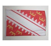 AZ FLAG - Drapeau Alsace Spécial Extérieur - 90x60 cm - Pavillon Nautique Alsacien - Province D'Alsace en Maille Bloquée avec Anneaux Plastiques Intégrés - 80g