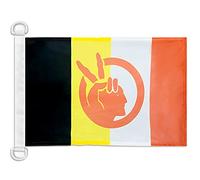 AZ FLAG - Drapeau American Indian Movement - 45x30 cm - Pavillon Nautique Mouvement Des Indiens D’Amérique Spécial Bateau Et Extérieur En Maille Bloquée Avec Anneaux Plastiques Intégrés - 30g