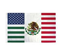 AZ FLAG Drapeau Amité Etats-Unis Mexique 90x60 cm Polyester 100D 2 Œillets | Usage intérieur et extérieur Drapeau décoratif de l'Union Jack coutures doubles et bords renforcés avec œillets métalliques