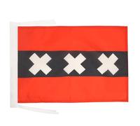 AZ FLAG - Drapeau Amsterdam - 45x30 cm - Pavillon Hollandais - Pays-Bas 100% Polyester Avec Deux Cordelettes - 20g