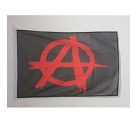 AZ FLAG - Drapeau Anarchie Noir et Rouge Spécial Extérieur - 90x60 cm - Pavillon Nautique Anarchique En Maille Bloquée Avec Anneaux Plastiques Intégrés - 80g