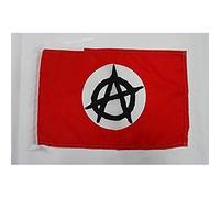 Drapeau Anarchiste cercle blanc 45x30cm - PAVILLON Anarchisme 30 x 45 cm haute qualité - AZ FLAG