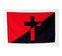 AZ FLAG - Drapeau Anarchiste chrétien - 90x60 cm - Drapeau Anarchisme Chrétien 100% Polyester avec Fourreau et Cordelette - Pavillon 50 g
