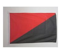 AZ FLAG - Drapeau Anarcho-syndicalisme Spécial Extérieur - 90x60 cm - Pavillon Nautique Anarchique - Anarchie En Maille Bloquée Avec Anneaux Plastiques Intégrés - 80g