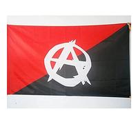 AZ FLAG - Drapeau Anarcho-syndicalisme symbole - 90x60 cm - Drapeau Anarchique - Anarchie 100% Polyester Avec Fourreau et Cordelette - Pavillon 50 g