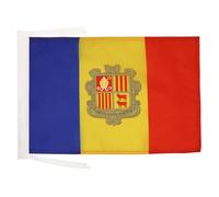 AZ FLAG - Drapeau Andorre - 45x30 cm - Pavillon Andorran 100% Polyester Avec Deux Cordelettes - 20g