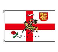 AZ FLAG - Drapeau Angleterre avec cheval de bataille - 150x90 cm - Drapeau Anglais - Saint Georges 100% Polyester Avec Oeillets Métalliques Intégrés - Pavillon 110 g