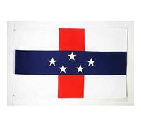 AZ FLAG Drapeau Antilles néerlandaises 150x90 cm Polyester 100D 2 Œillets | Usage intérieur et extérieur Drapeau décoratif hollandais coutures doubles et bords renforcés avec œillets métalliques