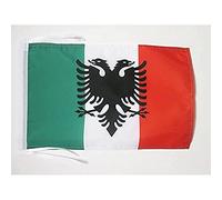 AZ FLAG - Drapeau Arbëresh d'Italie du Sud - 45x30 cm - Pavillon Des Arberèches Albanais 100% Polyester Avec Deux Cordelettes - 20g