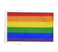 AZ FLAG - Drapeau Arc-en-Ciel - 45x30 cm - Pavillon Lgbt - Gay - Rainbow 100% Polyester Avec Deux Cordelettes - 20g