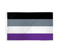 AZ FLAG Drapeau Arc-en-Ciel Asexuel 150x90 cm Gay Polyester 100D 2 Œillets | Usage intérieur et extérieur Drapeau décoratif coutures doubles et bords renforcés avec œillets métalliques