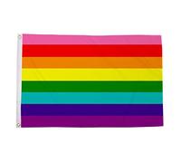 AZ FLAG - Drapeau Arc en Ciel Origial 8 bandes - 90x60 cm - Drapeau Gay Lgbt 100% Polyester Avec Oeillets Métalliques Intégrés - Pavillon 50 g
